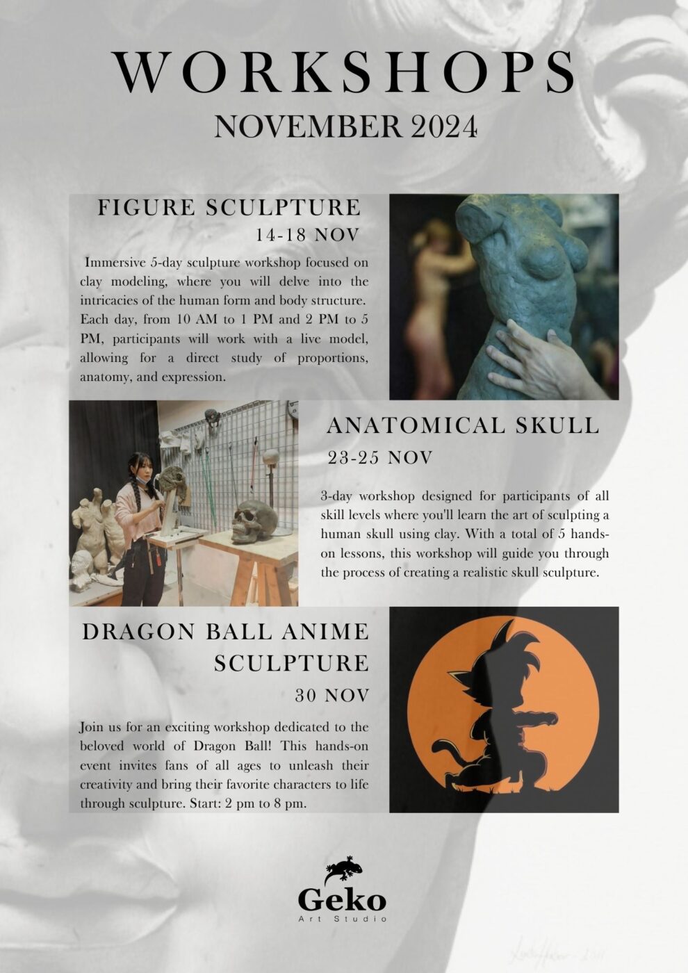 Sculpture workshops in Florence in November 2024